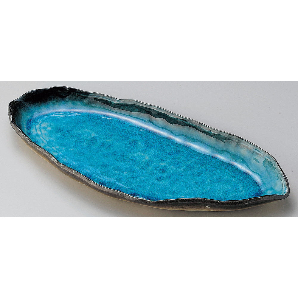 ☆ 楕円皿 ☆ 風流変り長皿 [ 37 x 17 x 3cm ]