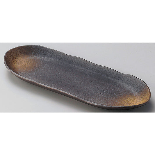 ☆ 楕円皿 ☆ 南蛮舟型サンマ皿 [ 34.5 x 13.3 x 2.8cm ]
