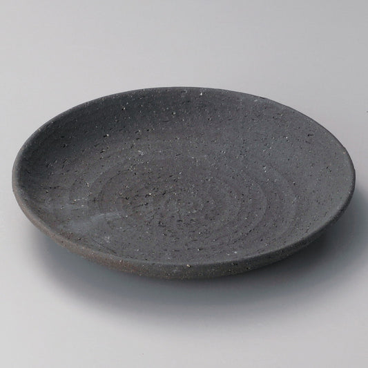 ☆ 麺皿カレー皿 ☆ 黒土8寸皿 [ φ25.5 x 3.5cm ]