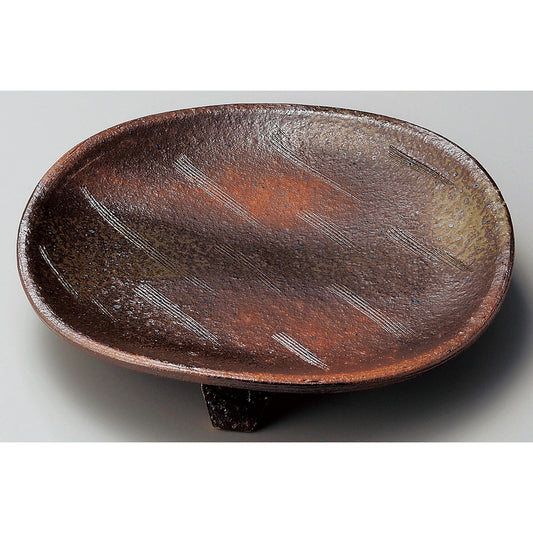 ☆ 丸中皿 ☆ 備前風高台7.0皿 [ φ21.8 x 4.2cm ]