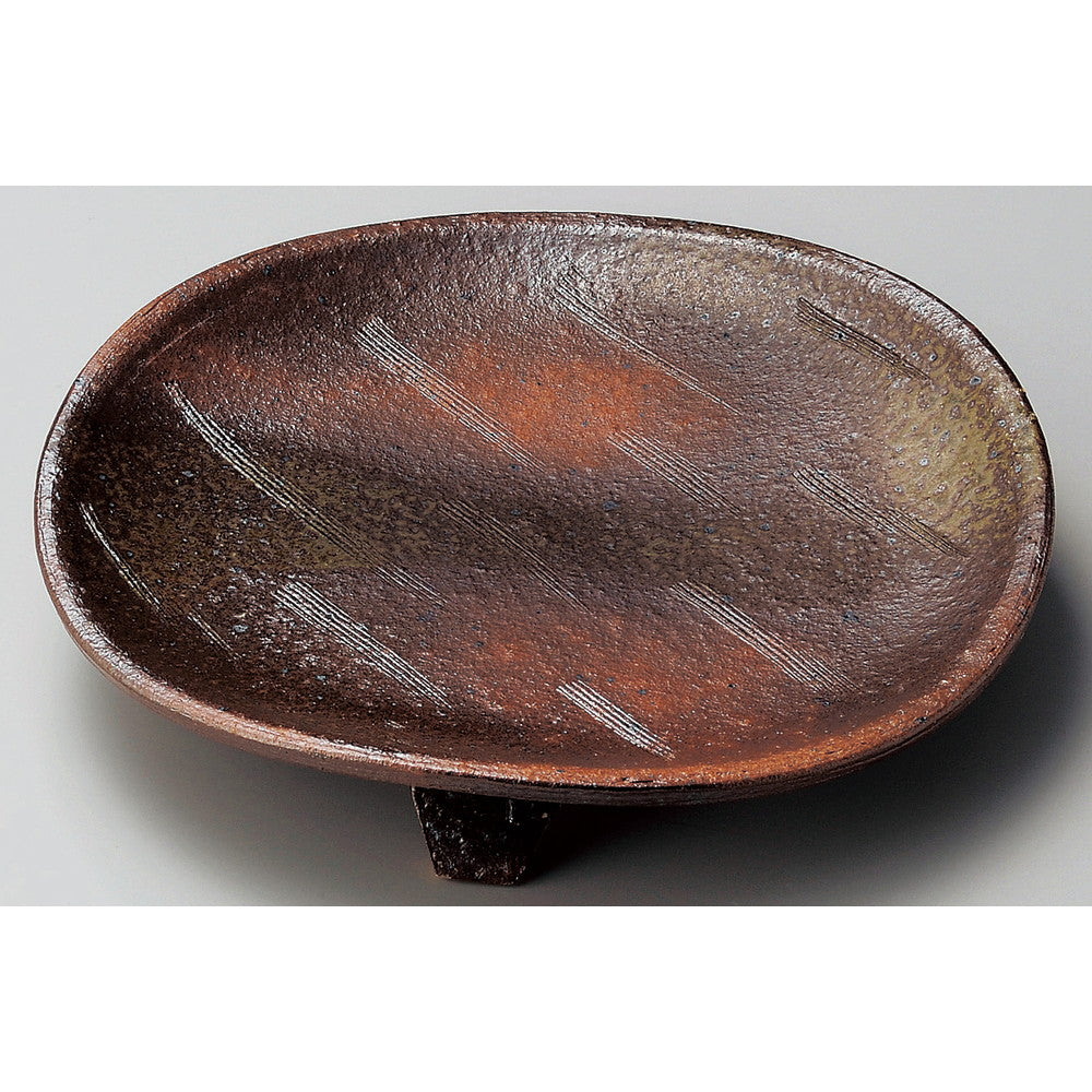 ☆ 丸中皿 ☆ 備前風高台7.0皿 [ φ21.8 x 4.2cm ]