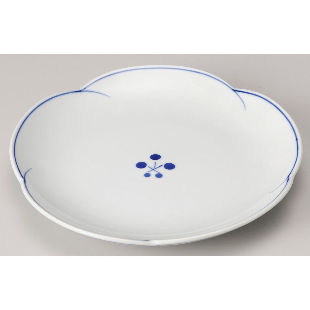 ☆ 和皿 ☆ 染付梅ライン6.5皿 [ φ20 x 3cm ]
