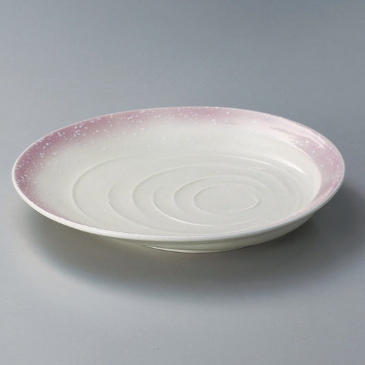 ☆ 麺皿カレー皿 ☆ ピンク白吹波紋9寸皿 [ 26.5 x 25 x 4.3cm ]
