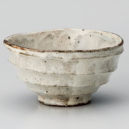 ☆ 飯碗 ☆ 白唐津削り茶碗 [ φ11.5 x 6.5cm ]
