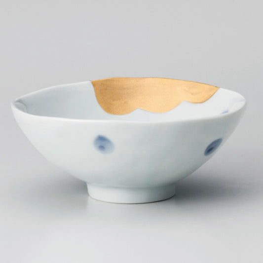 ☆ 飯碗 ☆ 金波吾須水玉平茶碗(大) [ 13.2 x 12.7 x 5.3cm ]