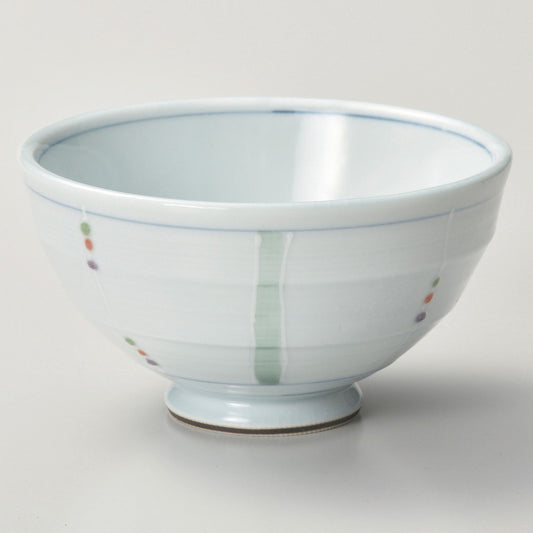 ☆ 飯碗 ☆ 色彩一珍十草大茶碗 [ φ12.8 x 7cm ]