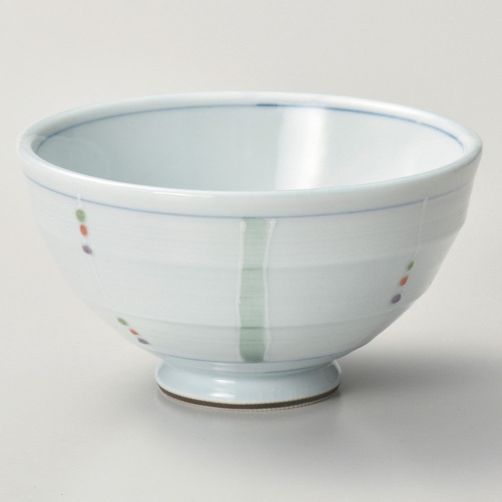 ☆ 飯碗 ☆ 色彩一珍十草大茶碗 [ φ12.8 x 7cm ]