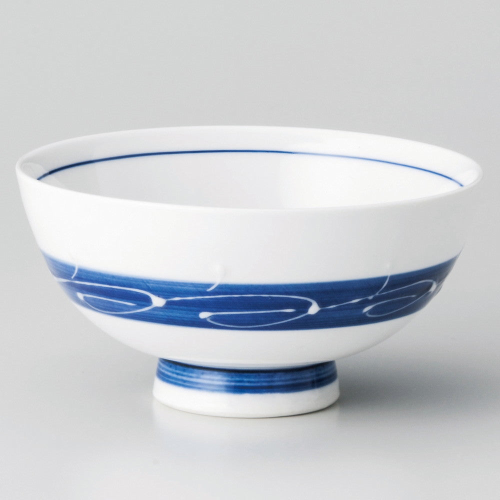 ☆ 飯碗 ☆ 白波帯丸碗 [ φ11.5 x 5.9cm ]