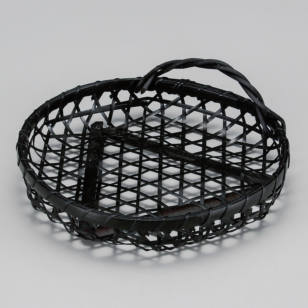 ☆ 竹製品 ☆ 染竹ユリ篭カズラ付(大) [ φ19 x H6cm ]