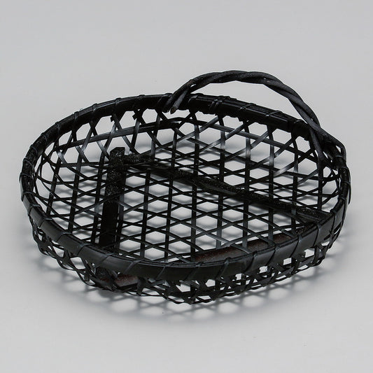 ☆ 竹製品 ☆ 染竹ユリ篭カズラ付(中) [ φ15 x H6cm ]