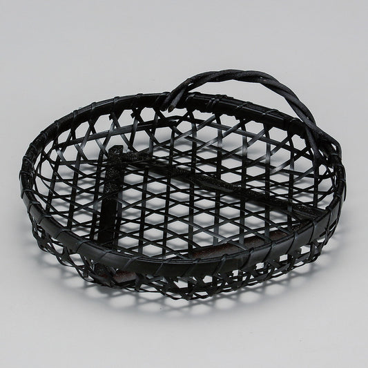 ☆ 竹製品 ☆ 染竹ユリ篭カズラ付(小) [ φ12.5 x H5cm ]