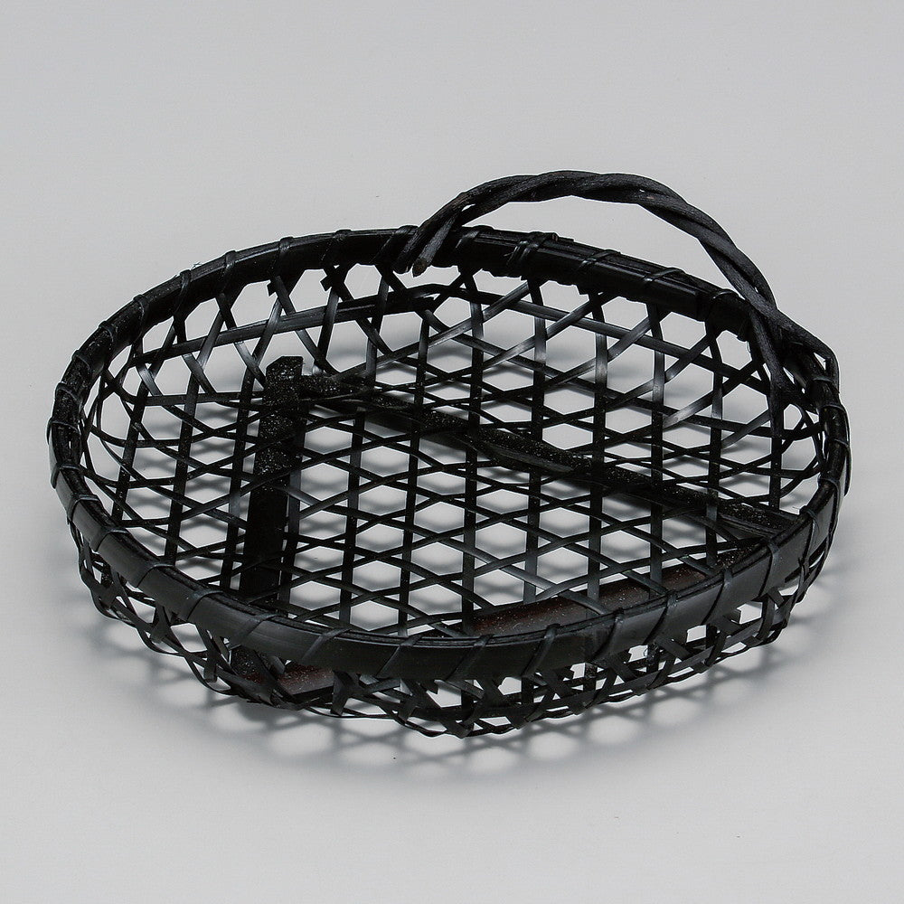 ☆ 竹製品 ☆ 染竹ユリ篭カズラ付(小) [ φ12.5 x H5cm ]