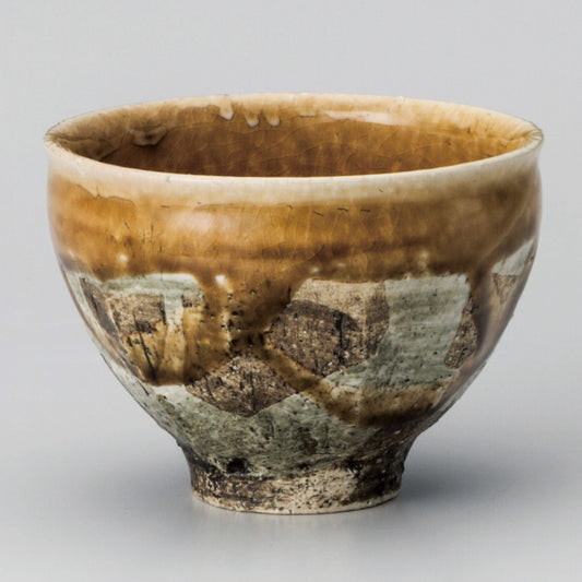 ☆ 飯碗 ☆ 山吹彩面取り ゆとり碗 [ φ10.5 x 7.6cm ]