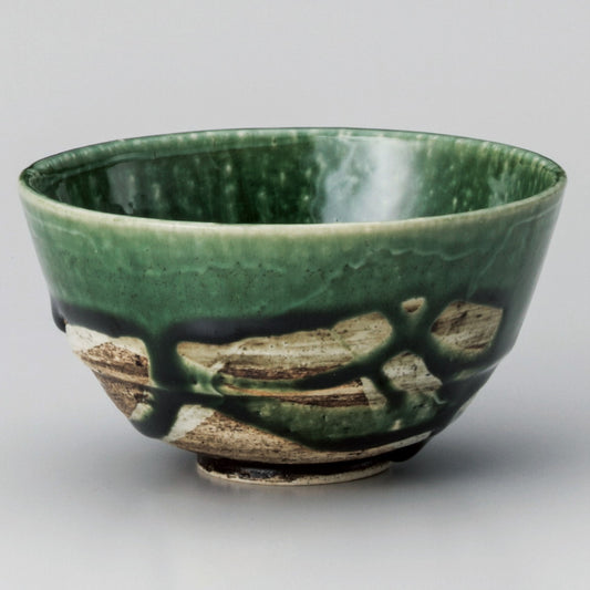 ☆ 飯碗 ☆ 今織部彩リム飯碗 [ φ11.6 x 6.3cm ]