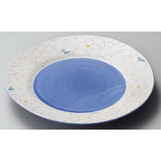 ☆ 丸中皿 ☆ 花銀彩リム付26cm皿 [ φ26.5 x 3.5cm ]