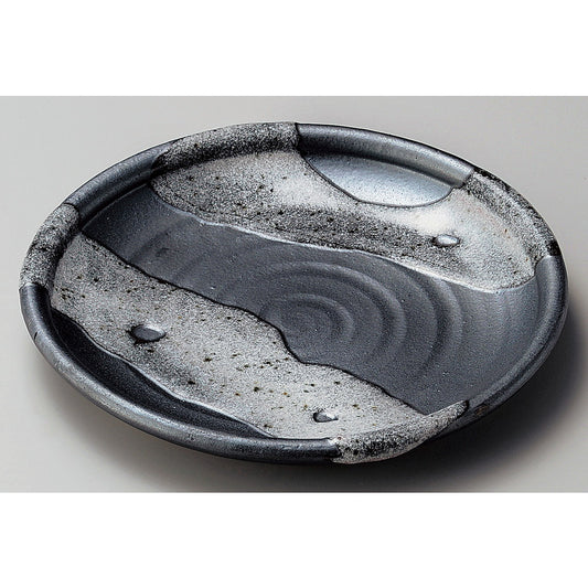 ☆ 丸中皿 ☆ 天目白流玉渕7.5深皿 [ φ23 x 2.6cm ]