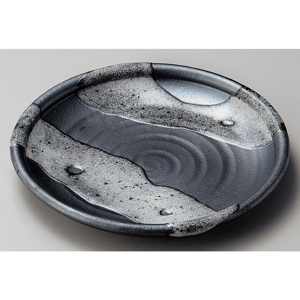 ☆ 丸中皿 ☆ 天目白流玉渕7.5深皿 [ φ23 x 2.6cm ]
