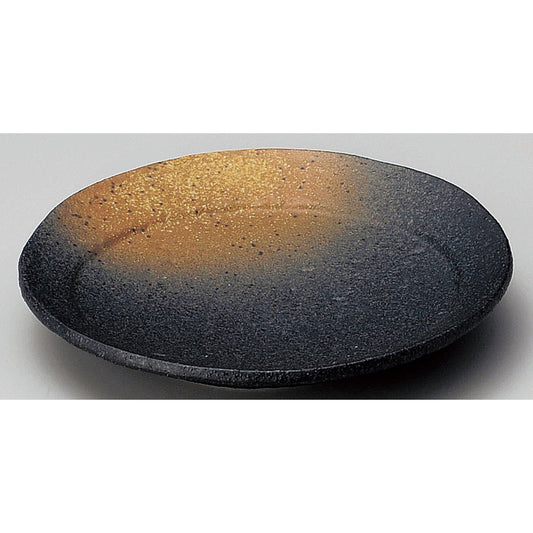 ☆ 和皿 ☆ 月光黒備前風16cm丸皿 [ φ16.2 x 2.8cm ]