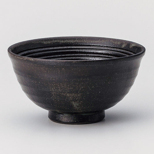 ☆ 飯碗 ☆ 黒土六兵衛丸茶碗 [ φ11 x 6cm ]