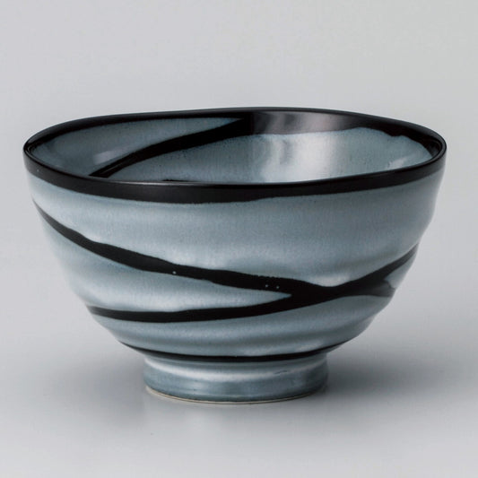 ☆ 飯碗 ☆ 黒うず中平 [ φ11.5 x 6.7cm ]