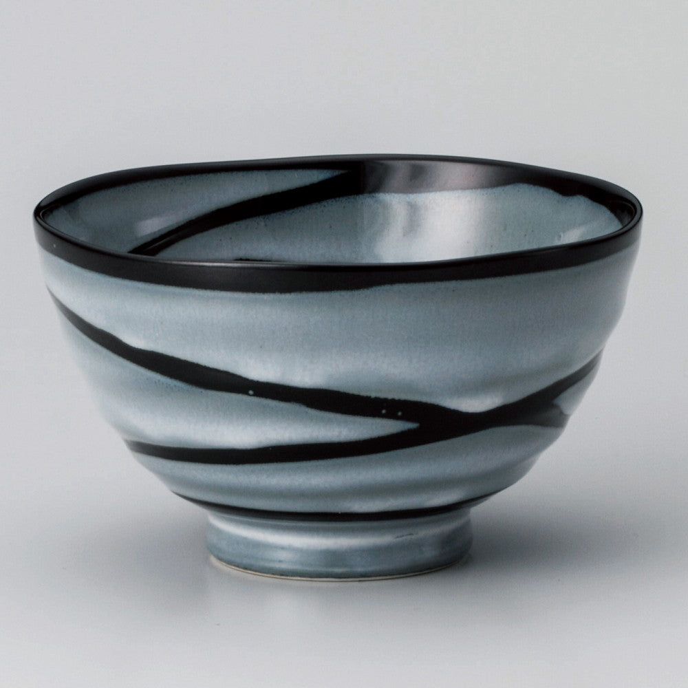 ☆ 飯碗 ☆ 黒うず中平 [ φ11.5 x 6.7cm ]