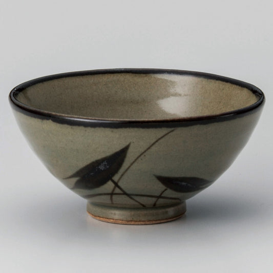 ☆ 飯碗 ☆ 益子風水草大平 [ φ12.8 x 6.3cm ]
