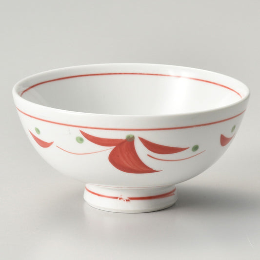 ☆ 飯碗 ☆ 花紋丸茶碗 [ φ11.4 x 5.8cm ]