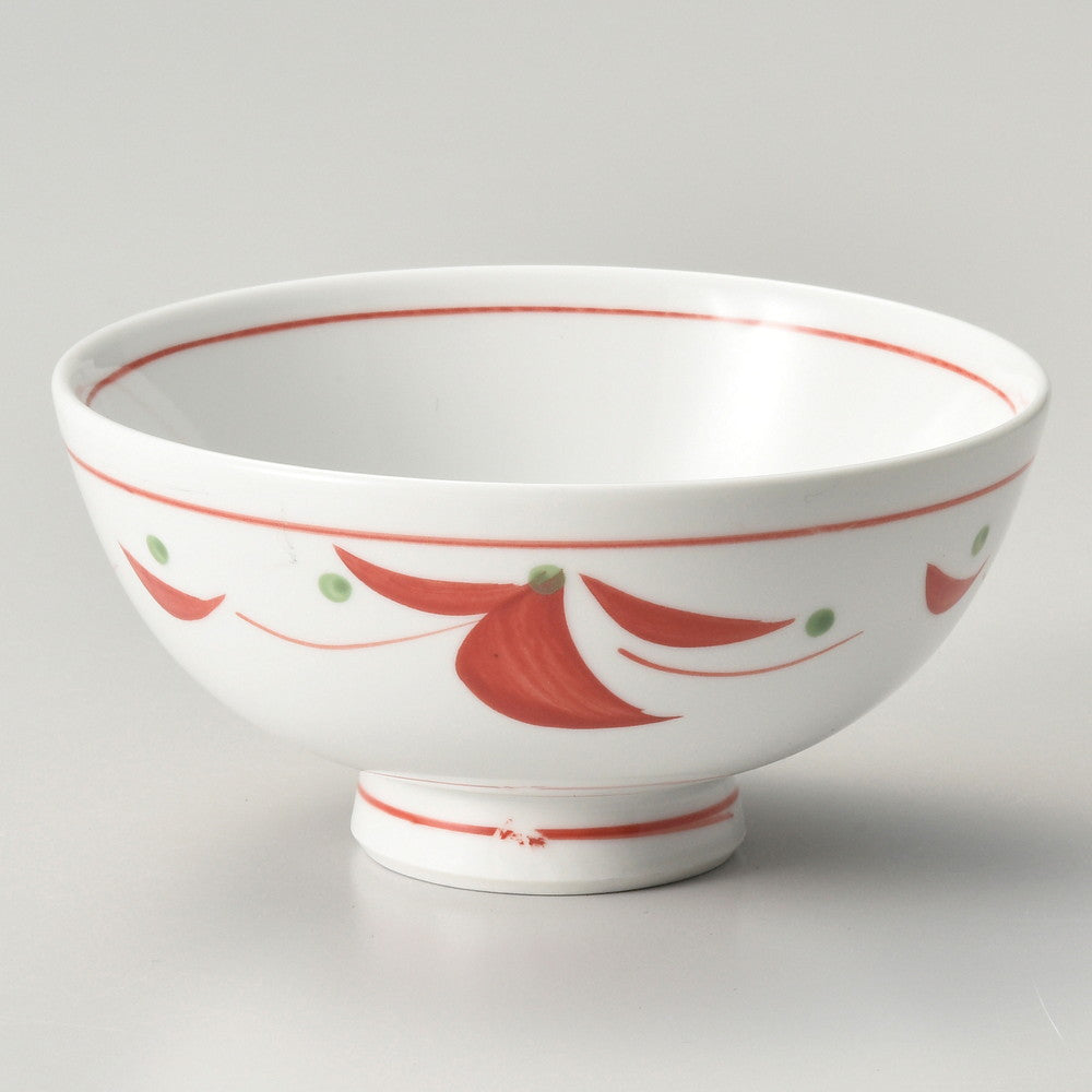 ☆ 飯碗 ☆ 花紋丸茶碗 [ φ11.4 x 5.8cm ]