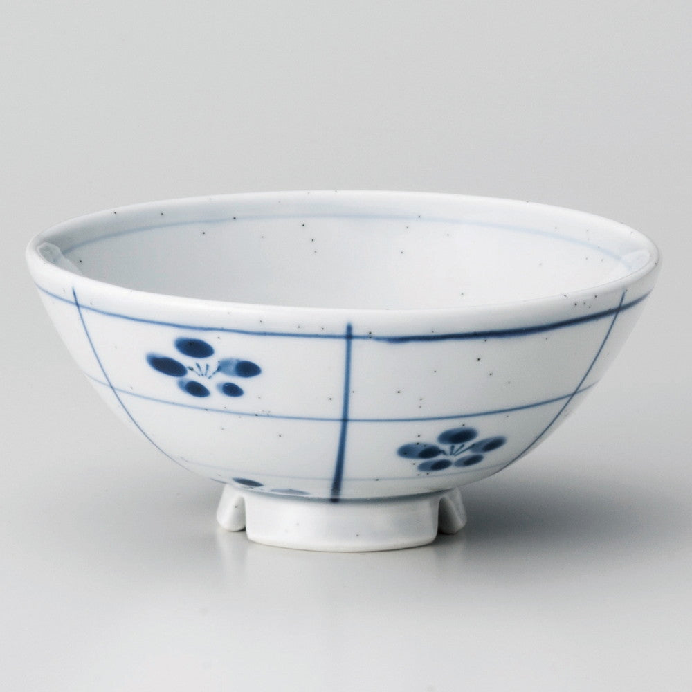 ☆ 飯碗 ☆ 梨地市松梅中平 [ φ11.7 x 5.5cm ]