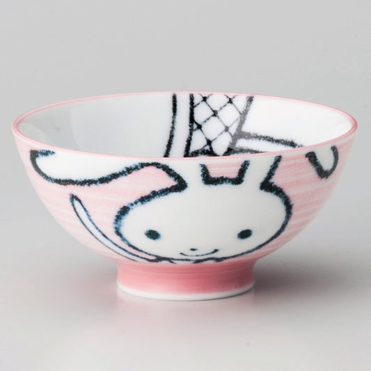 ☆ 飯碗 ☆ うさぎ京型中平 [ φ11.2 x 5.4cm ]