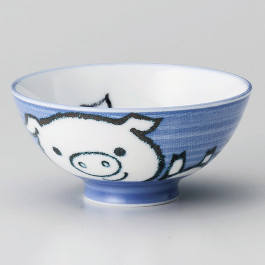 ☆ 飯碗 ☆ ぶた京型中平 [ φ11.2 x 5.4cm ]
