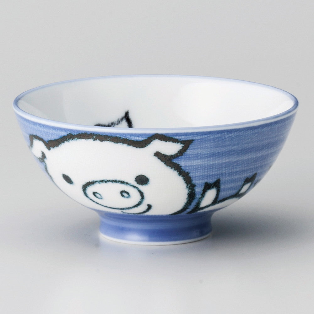☆ 飯碗 ☆ ぶた京型中平 [ φ11.2 x 5.4cm ]
