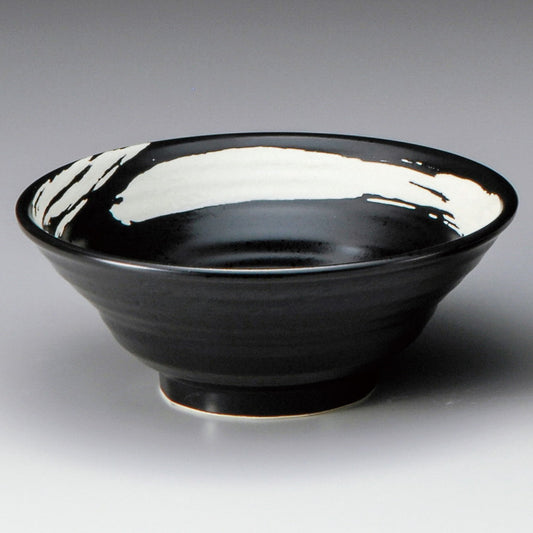 ☆ 中華食器 ☆ 極刷毛黒六兵衛8.0丼 [ φ25 x 9.4cm ]