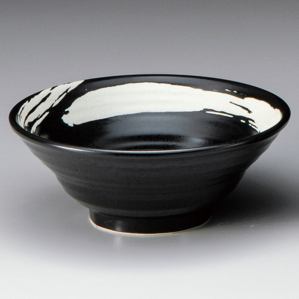 ☆ 中華食器 ☆ 極刷毛黒六兵衛8.0丼 [ φ25 x 9.4cm ]