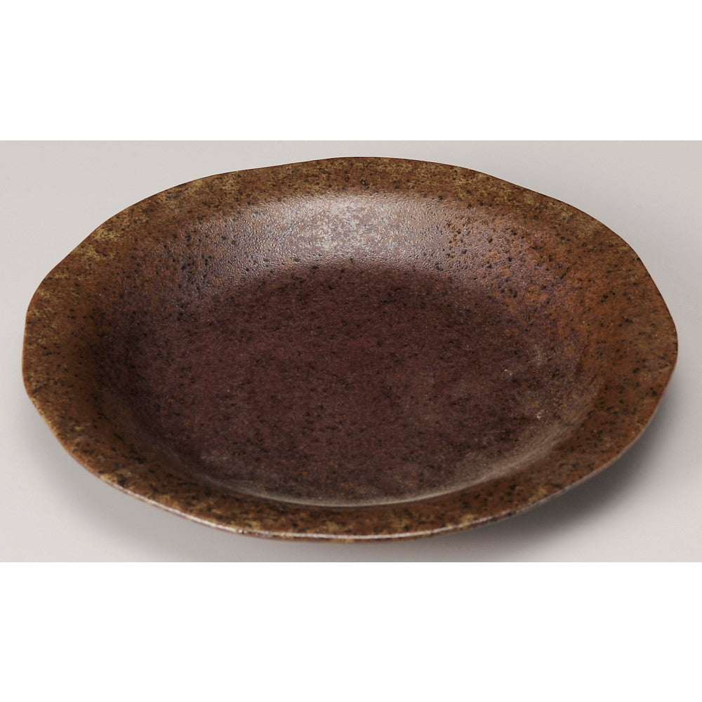 ☆ 丸中皿 ☆ 小豆釉24cm皿 [ φ24.5 x 2.8cm ]