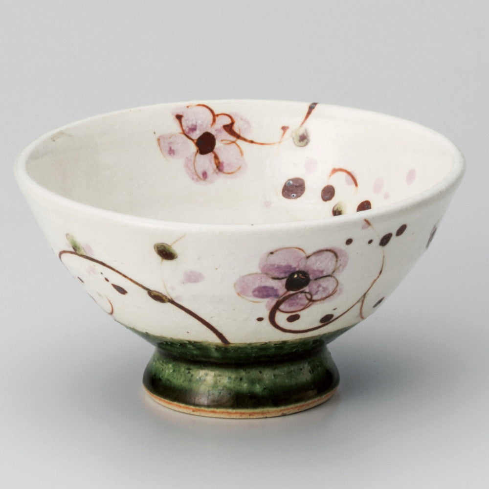 ☆ 飯碗 ☆ 織部花唐草飯碗 [ φ11.8 x 6.5cm ]