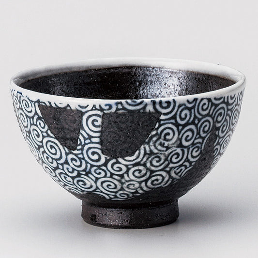 ☆ 飯碗 ☆ 化粧流渦茶碗 [ φ11 x 7cm ]