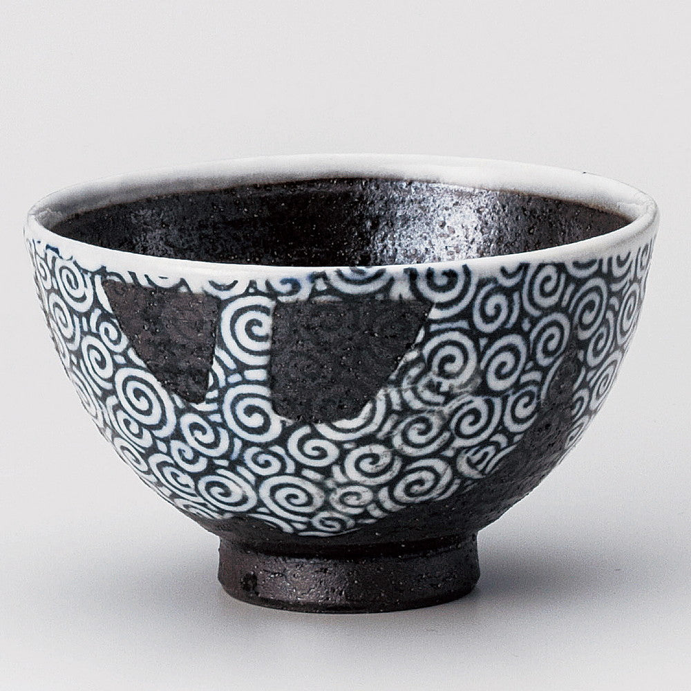 ☆ 飯碗 ☆ 化粧流渦茶碗 [ φ11 x 7cm ]