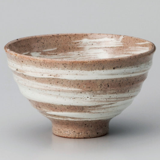 ☆ 飯碗 ☆ 白刷毛目飯碗 [ φ11.5 x 6.6cm ]
