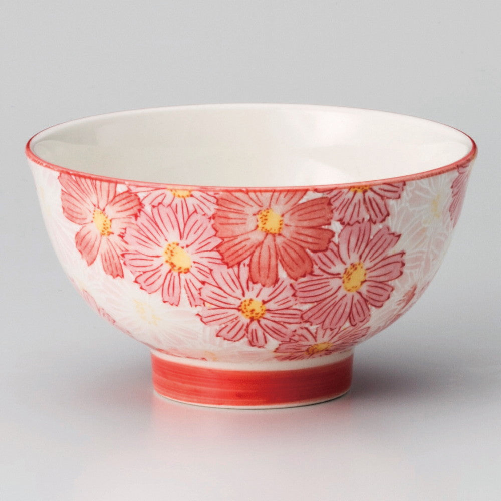 ☆ 飯碗 ☆ 華々赤高台茶碗 [ φ11 x 6cm ]