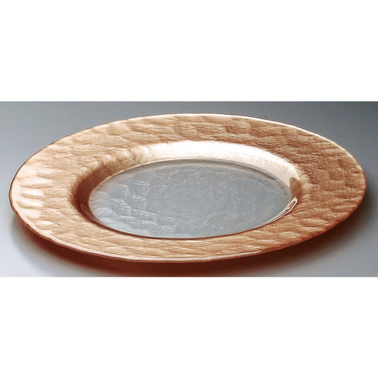 ☆ ガラス製品 ☆ ブラウンリムプレート28cm [ φ28 x 1.8cm ]