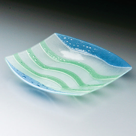 ☆ ガラス製品 ☆ ガラス 清流四角盛皿 [ 30 x 30 x 4cm ]