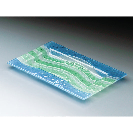 ☆ ガラス製品 ☆ ガラス 清流長角皿 [ 39 x 24 x 2cm ]