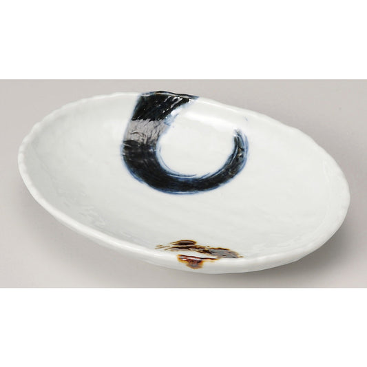 ☆ 楕円皿 ☆ 濃刷毛石目22cm楕円皿 [ 22.4 x 16.3 x 4cm ]