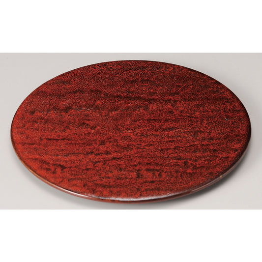 ☆ 丸中皿 ☆ 紅柚子天目石肌24cm丸皿 [ φ24.2 x 1.5cm ]