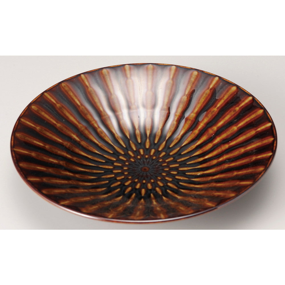 ☆ 丸中皿 ☆ 竹林アメ20cm皿 [ φ19.7 x 2.8cm ]