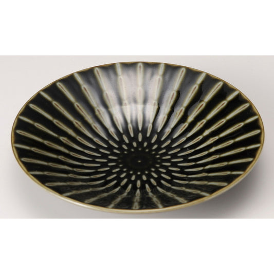 ☆ 丸中皿 ☆ 竹林織部20cm皿 [ φ19.7 x 2.8cm ]