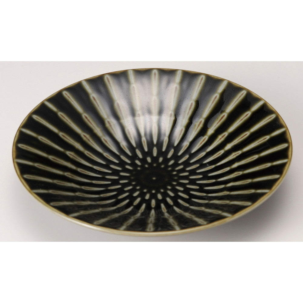 ☆ 丸中皿 ☆ 竹林織部20cm皿 [ φ19.7 x 2.8cm ]