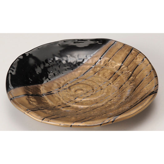☆ 丸中皿 ☆ 金塗り分 六寸皿 [ φ19.5 x 3.3cm ]