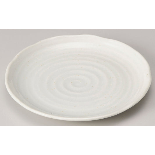 ☆ 丸中皿 ☆ 粉引釉7.0皿 [ φ21 x 2.5cm ]